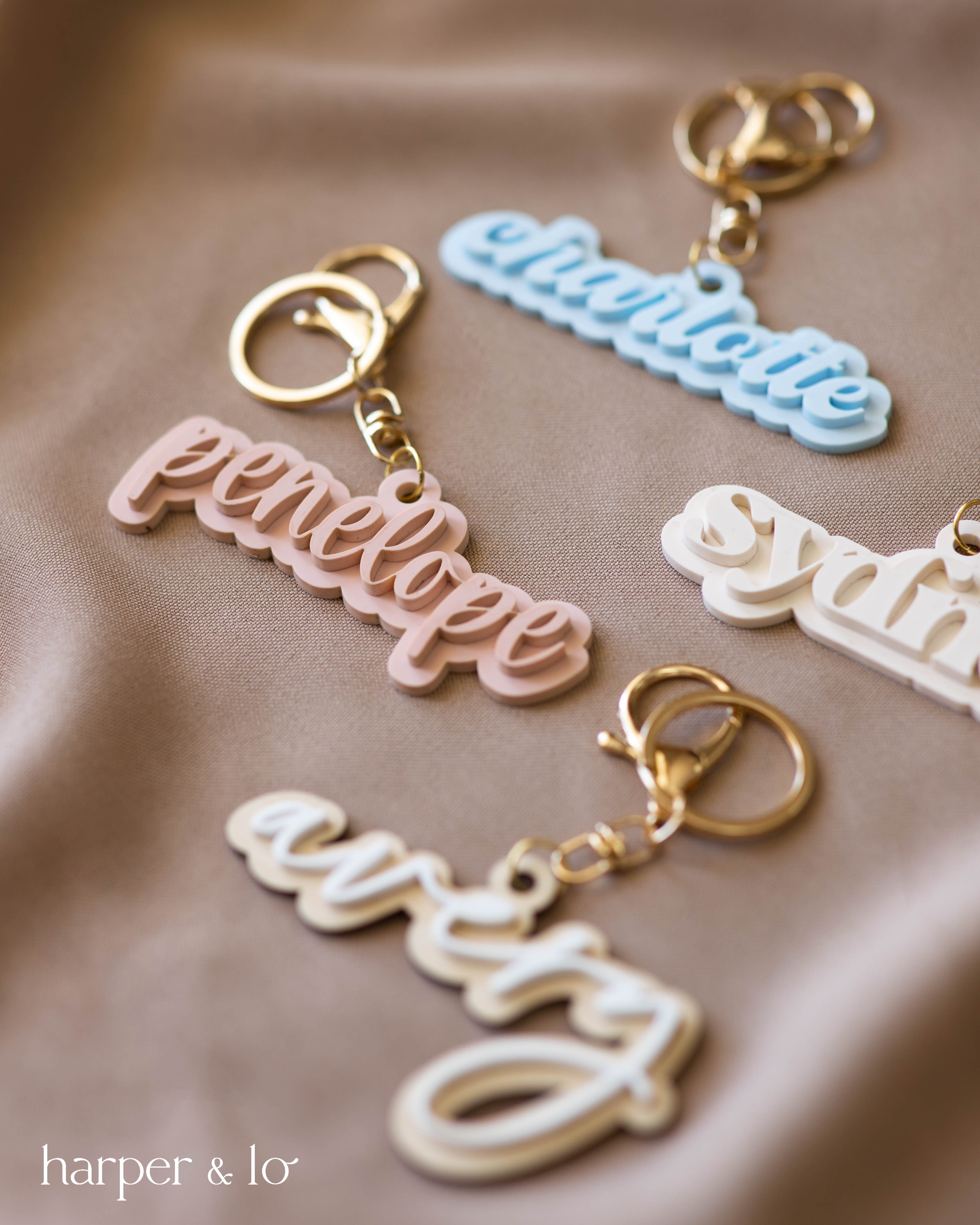 Handlettered Name Keychain | Mirrored Acrylic Name Keychain | Custom  Acrylic Keychain | Personalized Keychain | Rose Gold Keychain | Clip