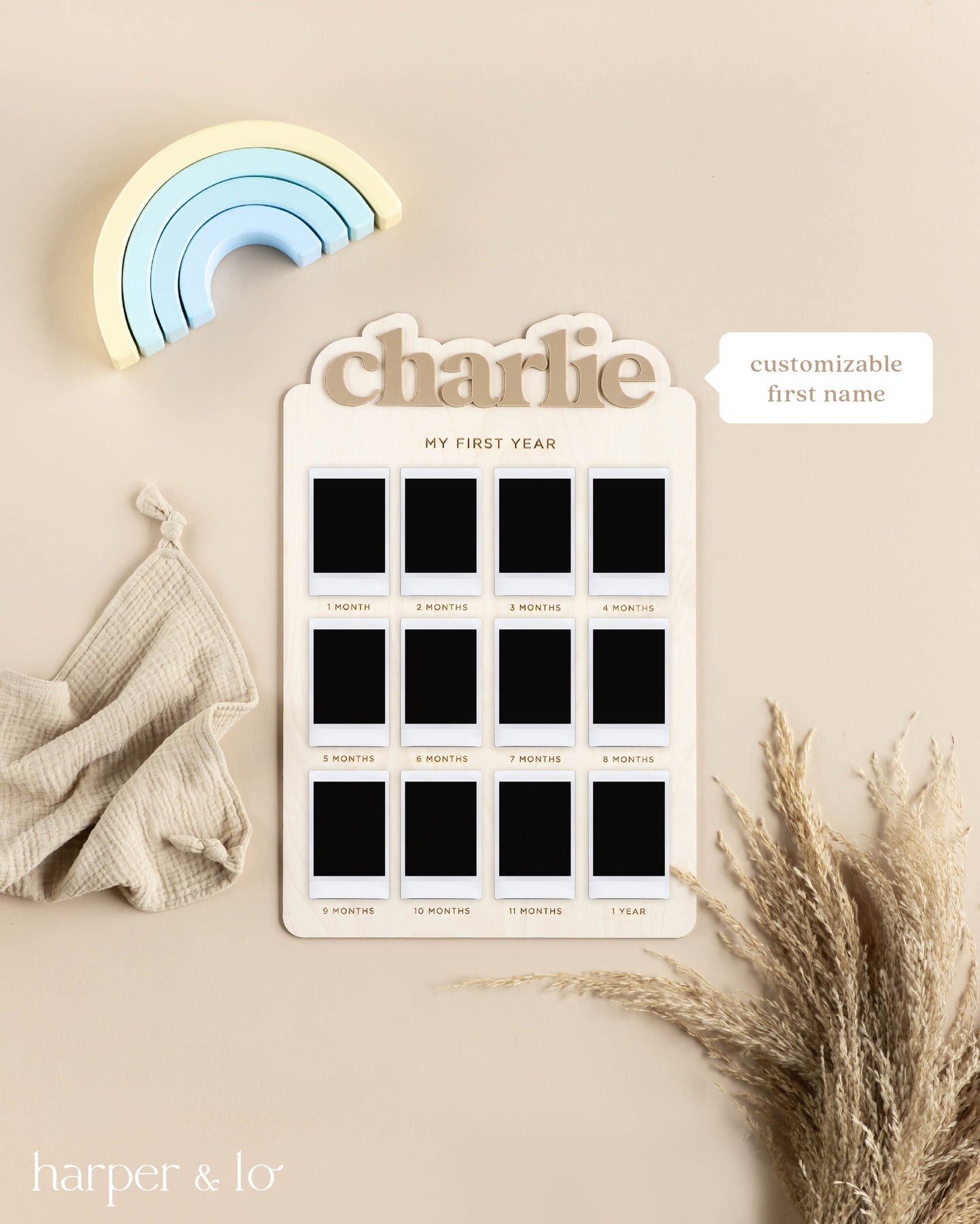 My First Year Photo Sign | Block Letters | Arched – Harper and Lo