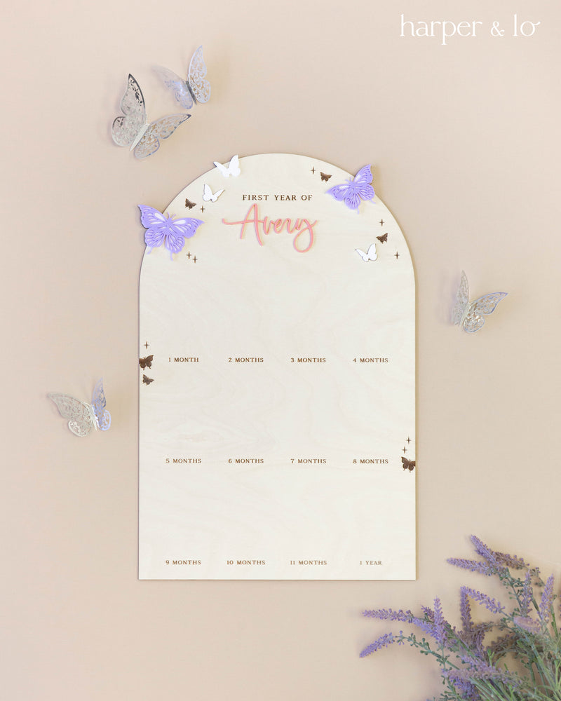 My First Year Photo Sign | Luxe Butterfly