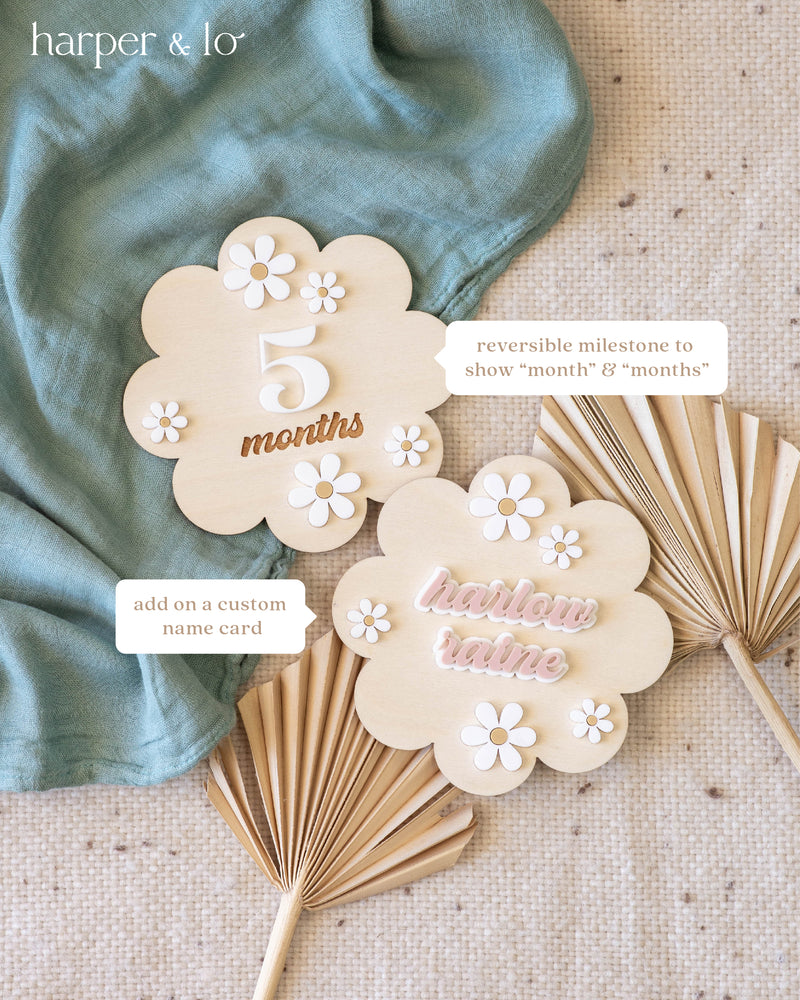 3D Boho Daisy | Interchangeable Milestone Cards