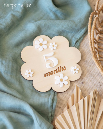 3D Boho Daisy | Interchangeable Milestone Cards