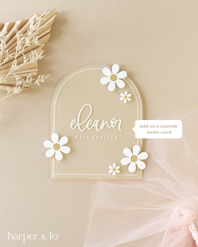 Boho Arched Acrylic Daisy | Interchangeable Milestone Cards