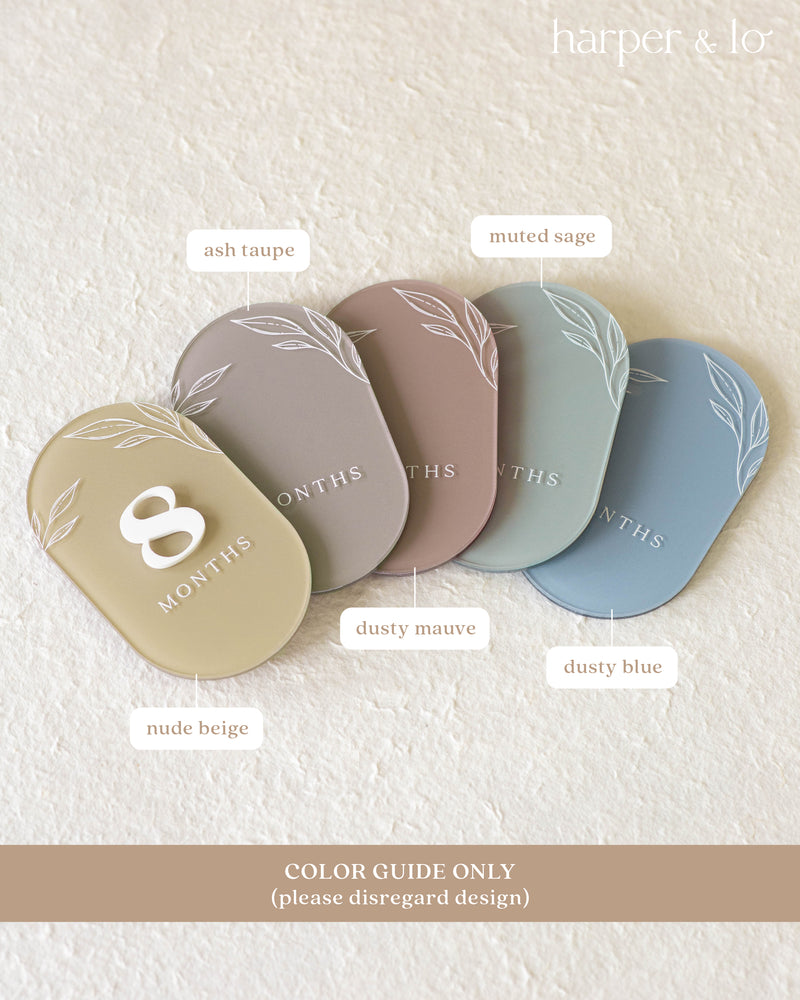 Boho Leaves Pill-Shaped Acrylic | Interchangeable Milestone Cards