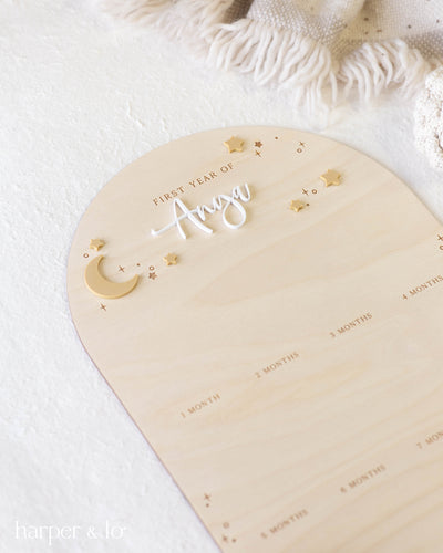 My First Year Photo Sign | Moon & Stars | Arched