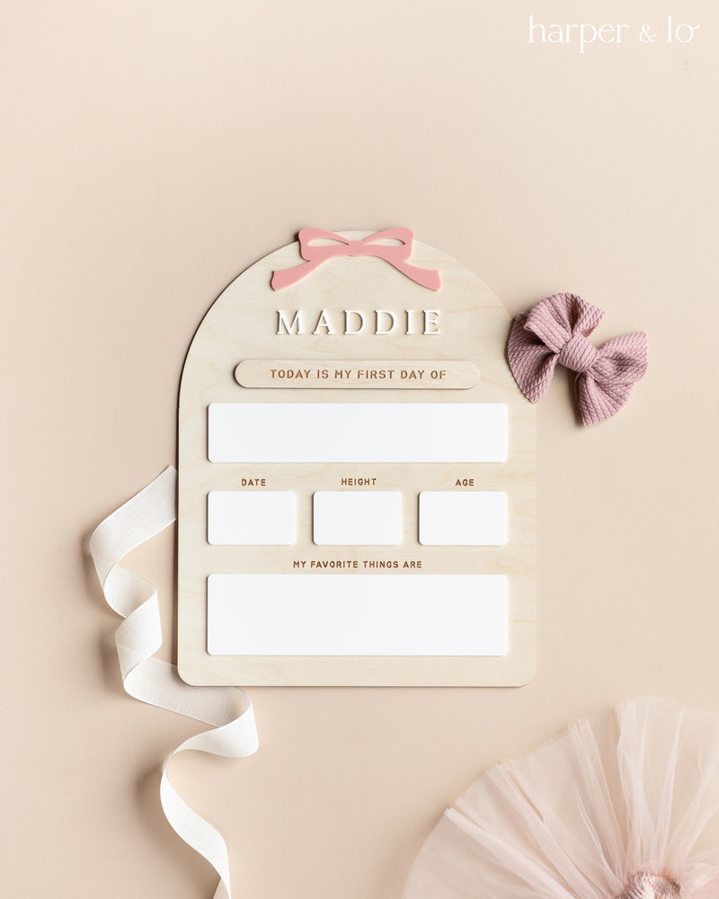 Craft Sign | My First Day Sign | Ribbon