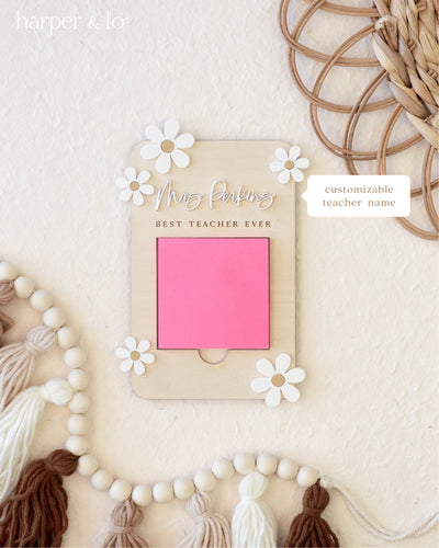 Wooden Sticky Note Holder | Teacher Personalized Gift