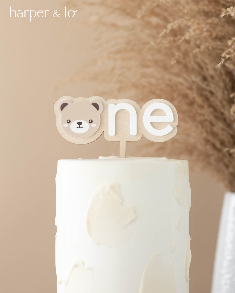 Cake Topper | Teddy Bear | Wood