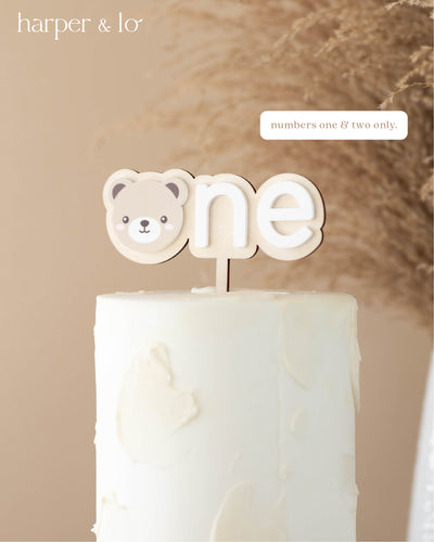 Cake Topper | Teddy Bear | Wood