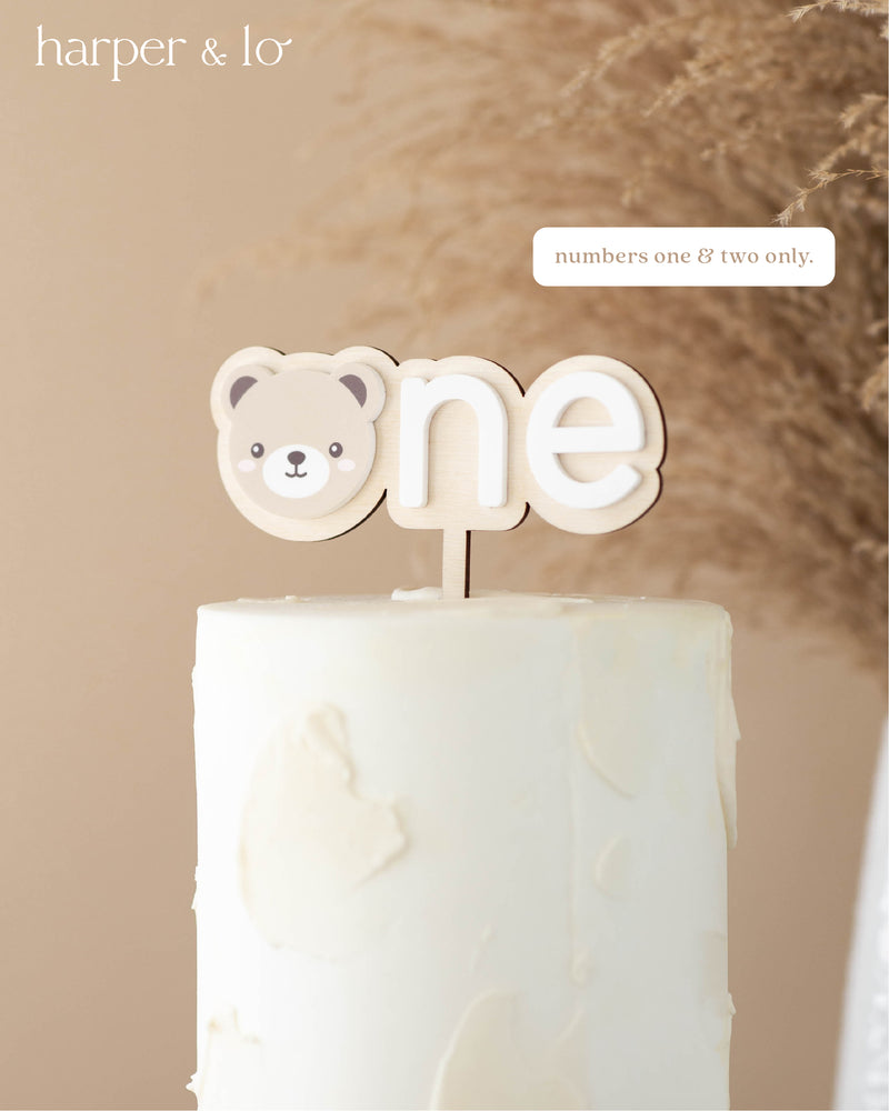 Cake Topper | Teddy Bear | Wood