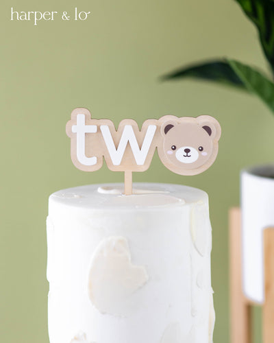 Cake Topper | Teddy Bear | Wood