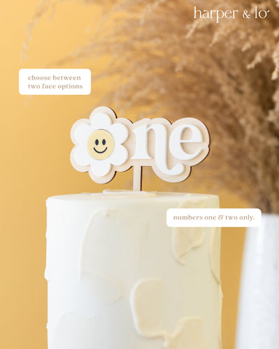 Cake Topper | Daisy | Smiley Face