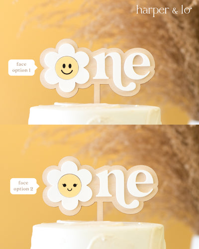 Cake Topper | Daisy | Smiley Face