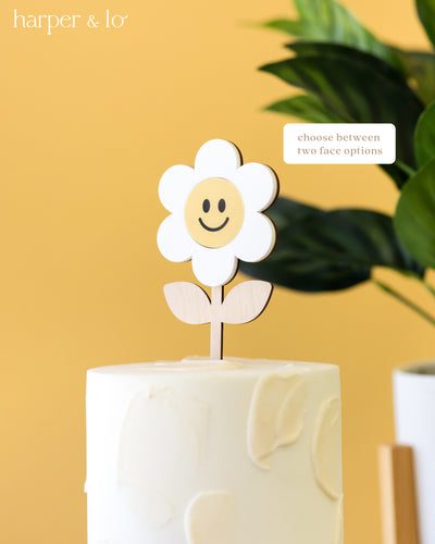 Cake Topper | Smiley Face Daisy