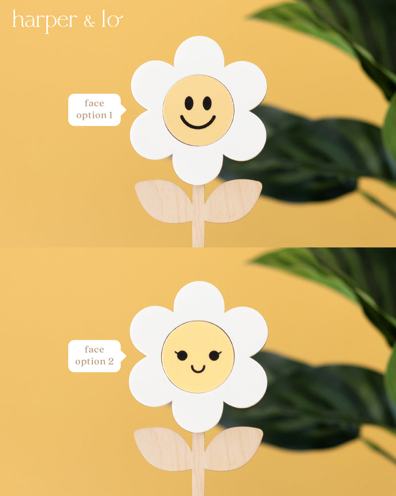 Cake Topper | Smiley Face Daisy