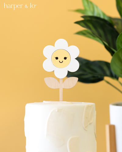 Cake Topper | Smiley Face Daisy