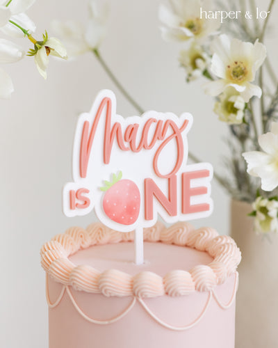 Cake Topper | Acrylic Strawberry | First Birthday