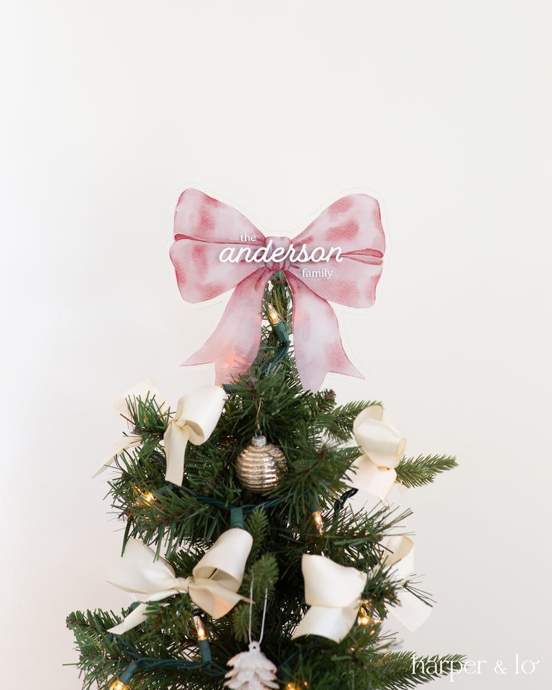 Holiday Decor | Personalized Christmas Tree Bow Topper