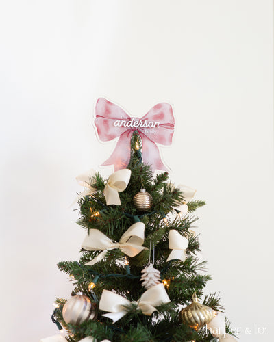 Holiday Decor | Personalized Christmas Tree Bow Topper