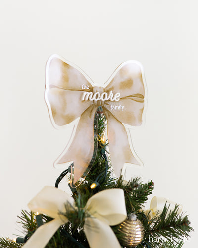 Holiday Decor | Personalized Christmas Tree Bow Topper