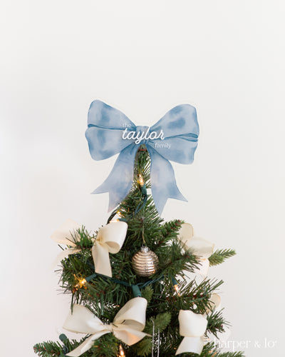 Holiday Decor | Personalized Christmas Tree Bow Topper