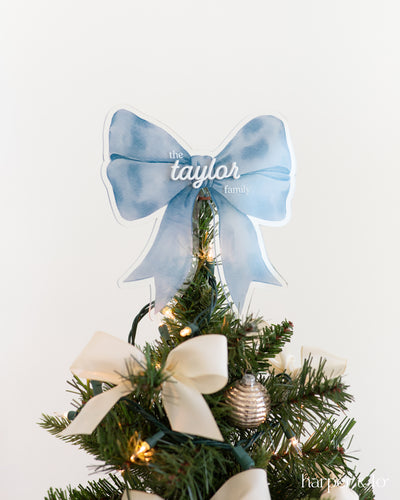 Holiday Decor | Personalized Christmas Tree Bow Topper