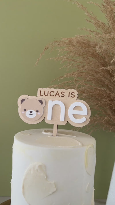 Cake Topper | Teddy Bear | Custom Name