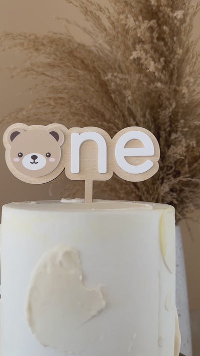 Cake Topper | Teddy Bear | Wood