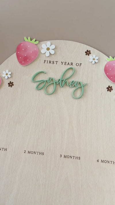 My First Year Photo Sign | Strawberry