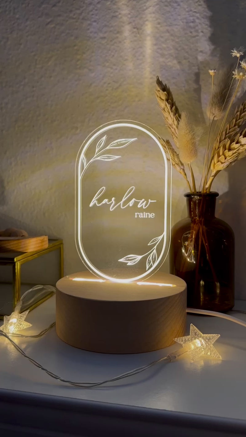 Boho Oval LED Light | Floral Accent