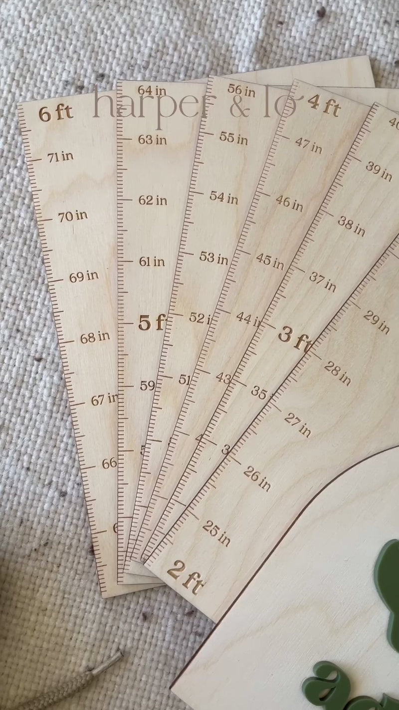 Personalized Wooden Growth Chart | Dinosaur