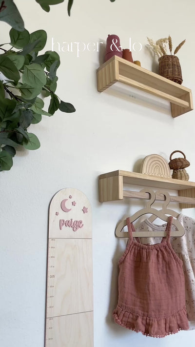 Personalized Wooden Growth Chart | Moon