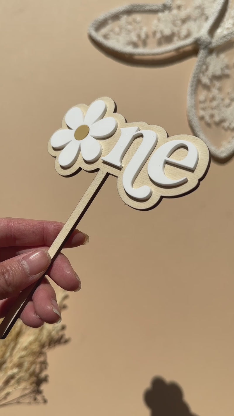 Cake Topper | Boho Daisy Number