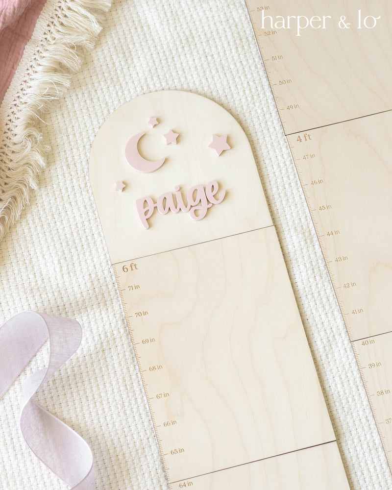 Personalized Wooden Growth Chart | Moon