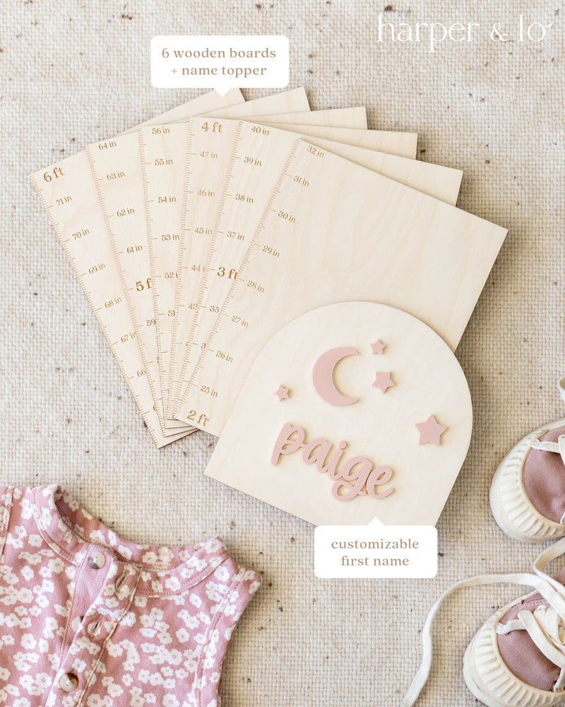 Personalized Wooden Growth Chart | Moon