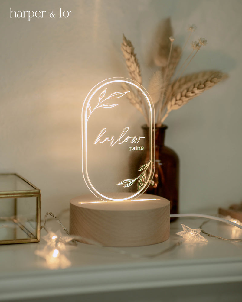 Boho Oval LED Light | Floral Accent