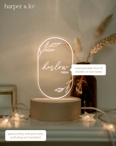 Boho Oval LED Light | Floral Accent