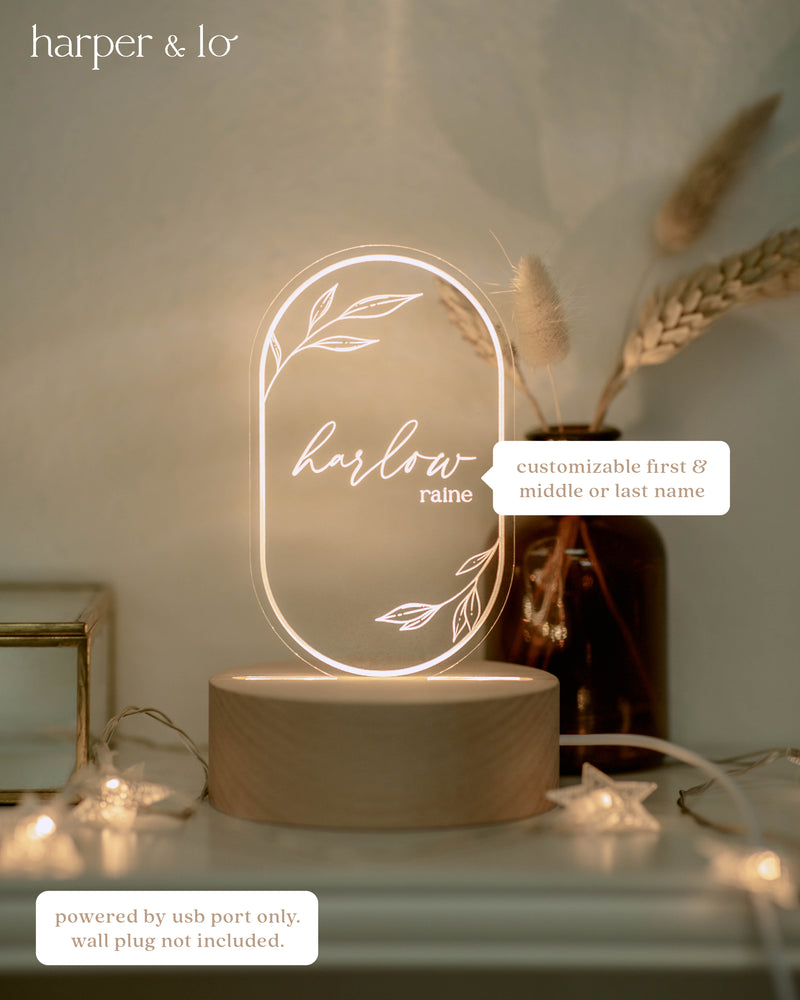 Boho Oval LED Light | Floral Accent