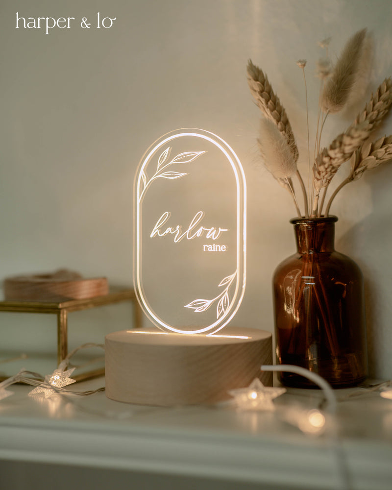 Boho Oval LED Light | Floral Accent