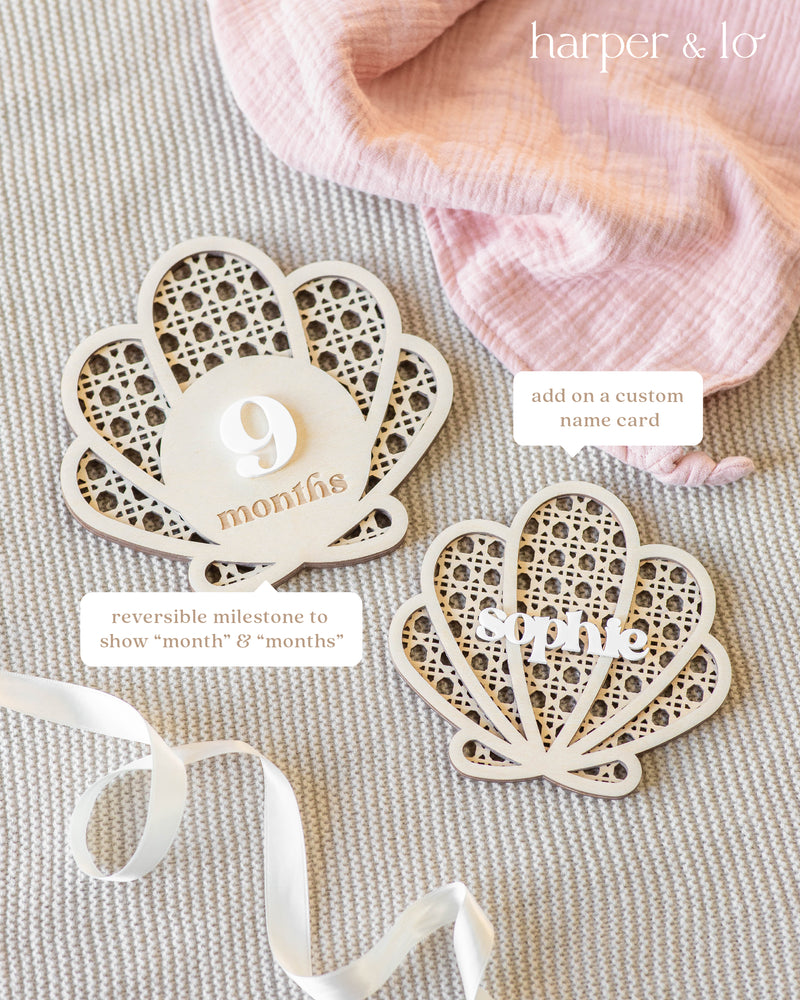 Lattice Seashell | Interchangeable Milestone Cards