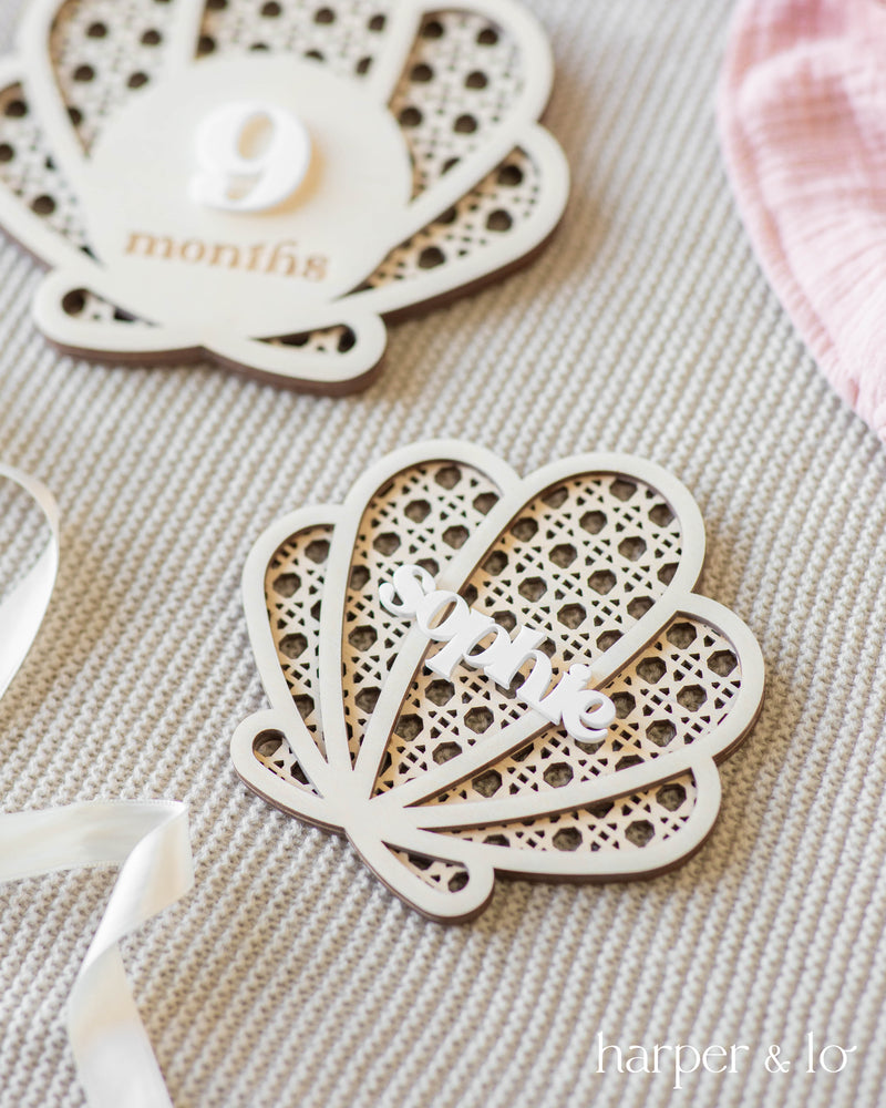 Lattice Seashell | Interchangeable Milestone Cards