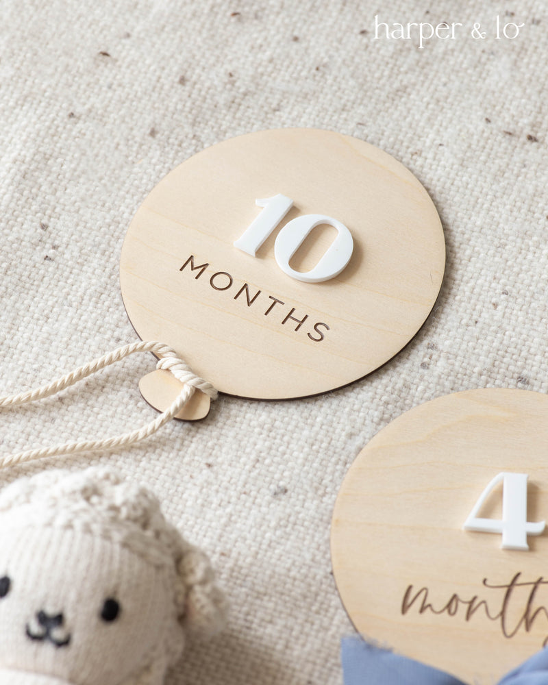 Wooden Milestone Card | Hot Air Balloon