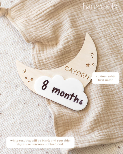 Moon & Cloud Milestone Card | Starry