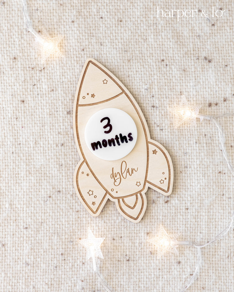 Rocket Ship Milestone Card | Starry