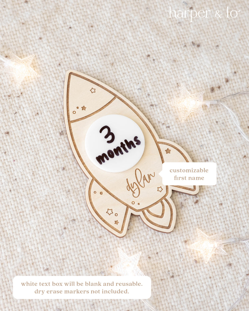 Rocket Ship Milestone Card | Starry