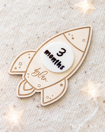 Rocket Ship Milestone Card | Starry