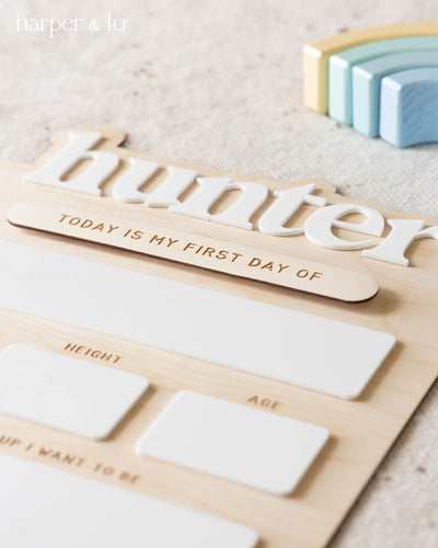 Craft Sign | My First Day Sign | Wooden Custom Name