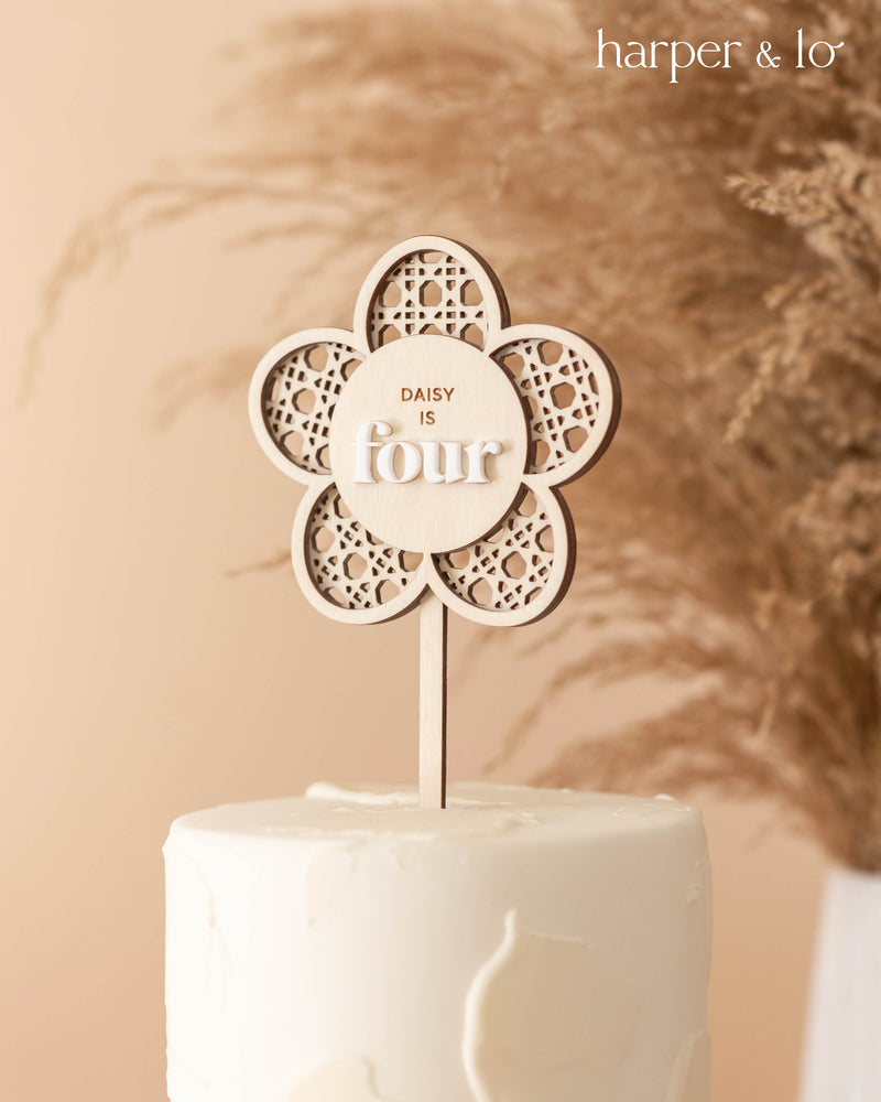 Cake Topper | Boho Daisy | Lattice