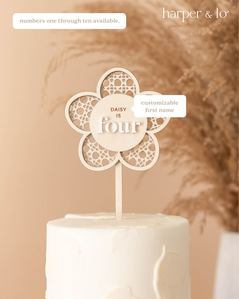 Cake Topper | Boho Daisy | Lattice