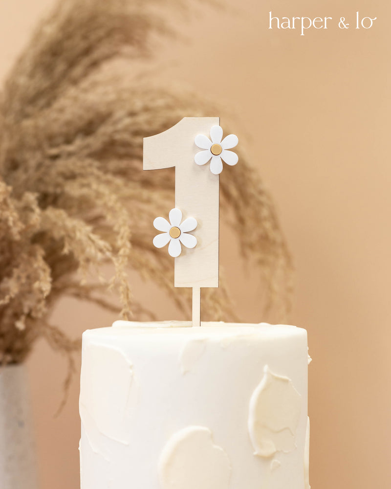 Cake Topper | Boho Daisy | Numbers