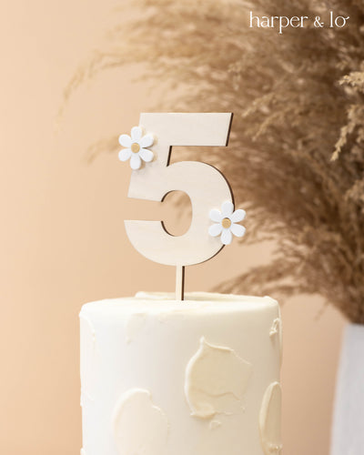 Cake Topper | Boho Daisy | Numbers